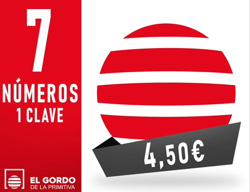 Gordo Primitiva - 7 n�m. 1 cl. asegurando 4 aciertos - 4,50 Euros